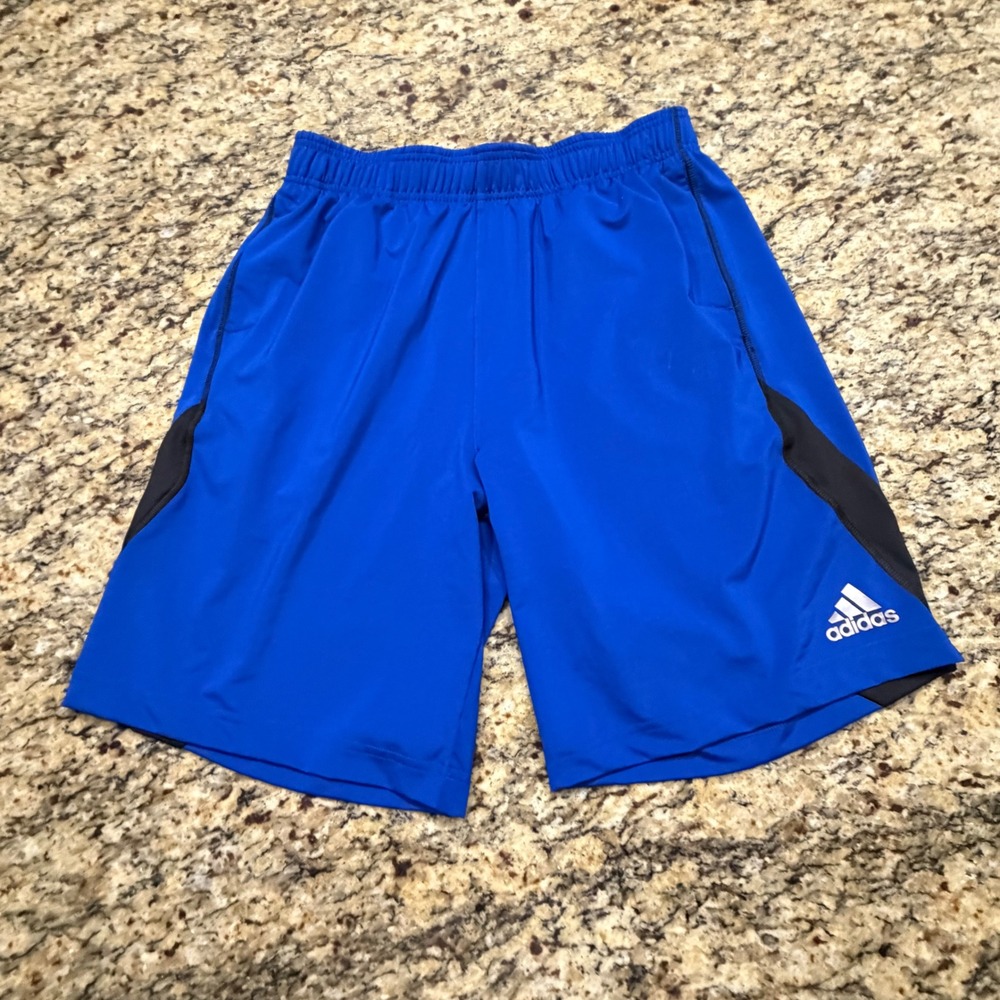 Adidas Mens Climalite Athletic Shorts Blue Black Size Medium Training Gym ws